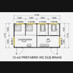 13 m² Prefabrik WC & Duş Binası - Görsel 2