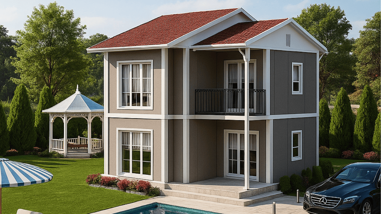 90-m2-iki-katli-prefabrik-ev-2 90 m² 2 Katlı Prefabrik Ev - Görsel 1