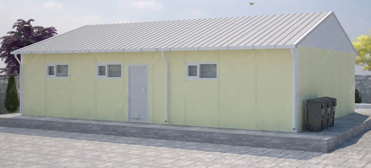 90m2-Prefabrik-Camasirhane-Binasi 90 m² Prefabrik Sosyal Tesis - Görsel 1
