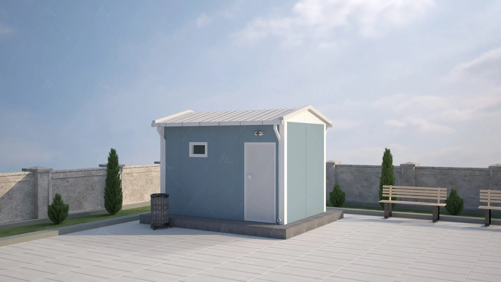 9m2-Prefabrik-Wc-Dus-Binasi 9 m² Prefabrik WC & Duş Binası - Görsel 1